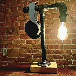 Industrial Table Lamp & Stand (for headphones)